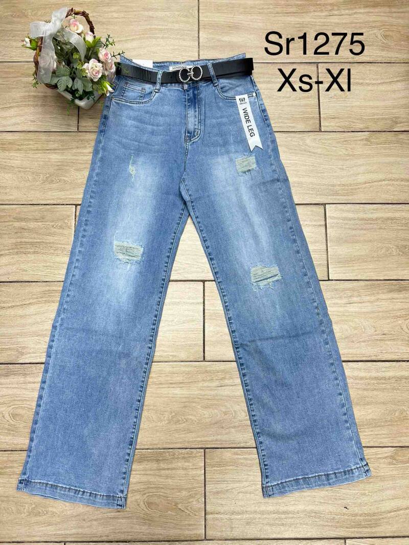 Spodnie damskie jeansy Roz XS-XL, 1 Kolor Paczka 12 szt 1