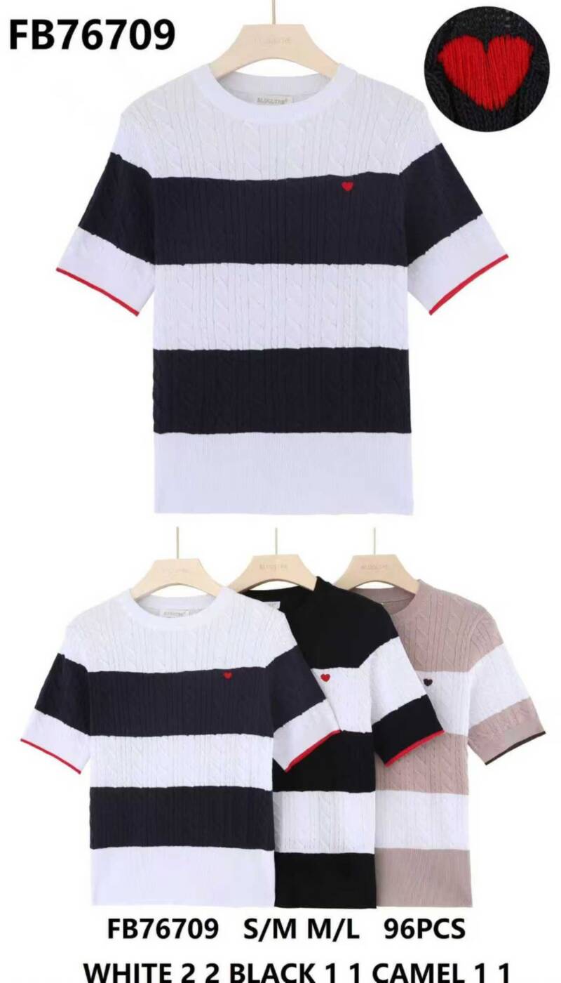 Bluzka damskie (Francja produkt) Roz S/M-M/L, Mix Kolor .Paczka 8 szt