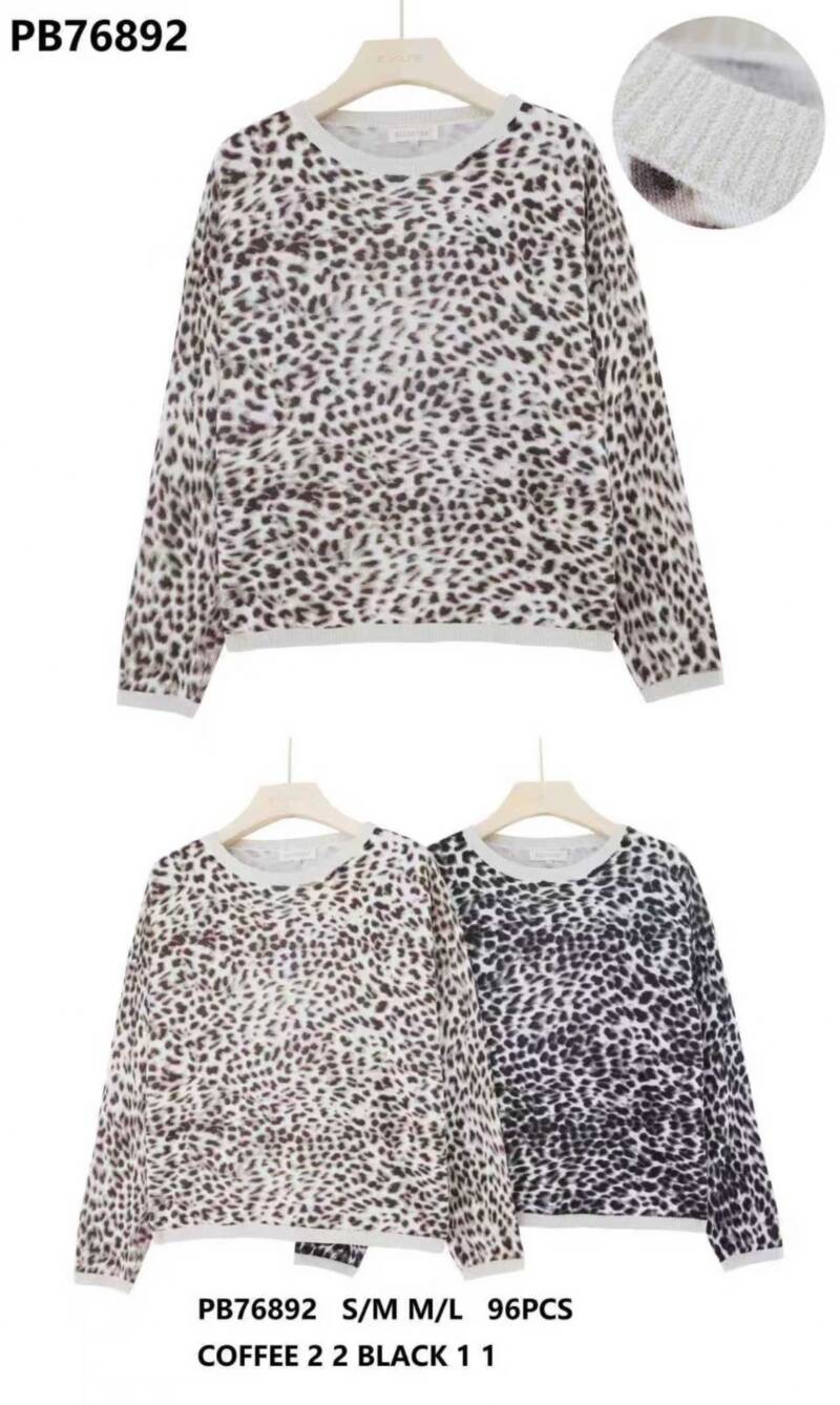 Swetry damskie (Francja produkt) Roz S/M-M/L, Mix Kolor .Paczka 12 szt 1