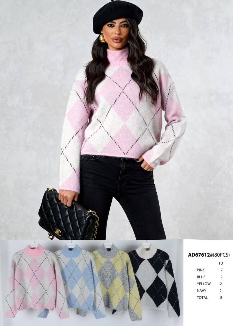 Swetry damskie (Francja produkt) Roz Standard, Mix Kolor .Paczka 8 szt