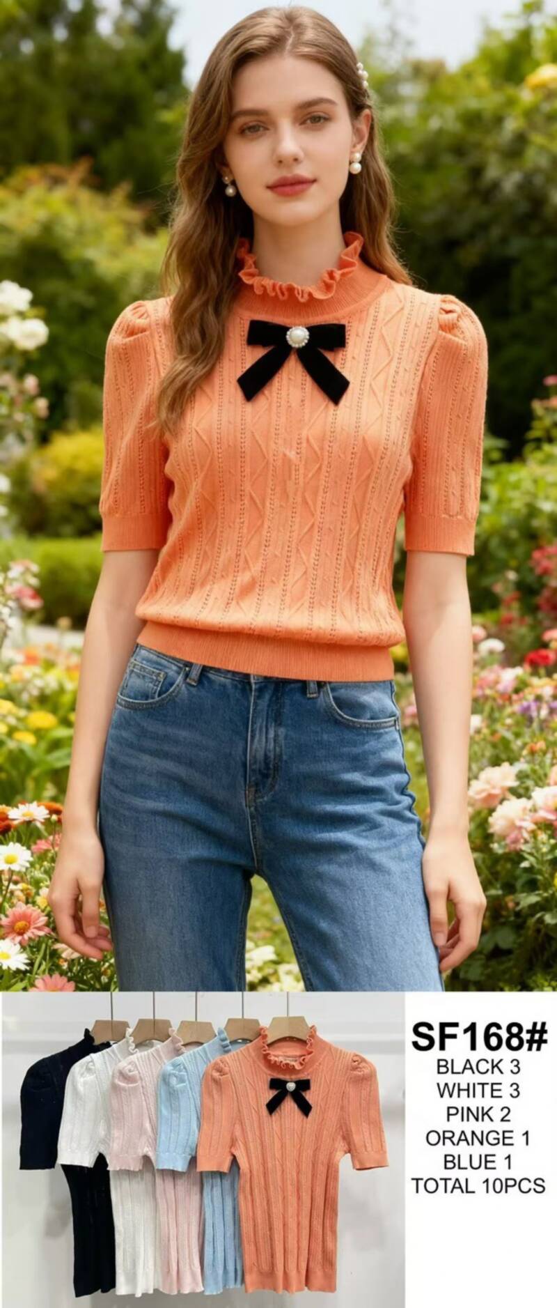 Bluzki damskie Roz Standard, Mix Kolor Paczka 12 szt