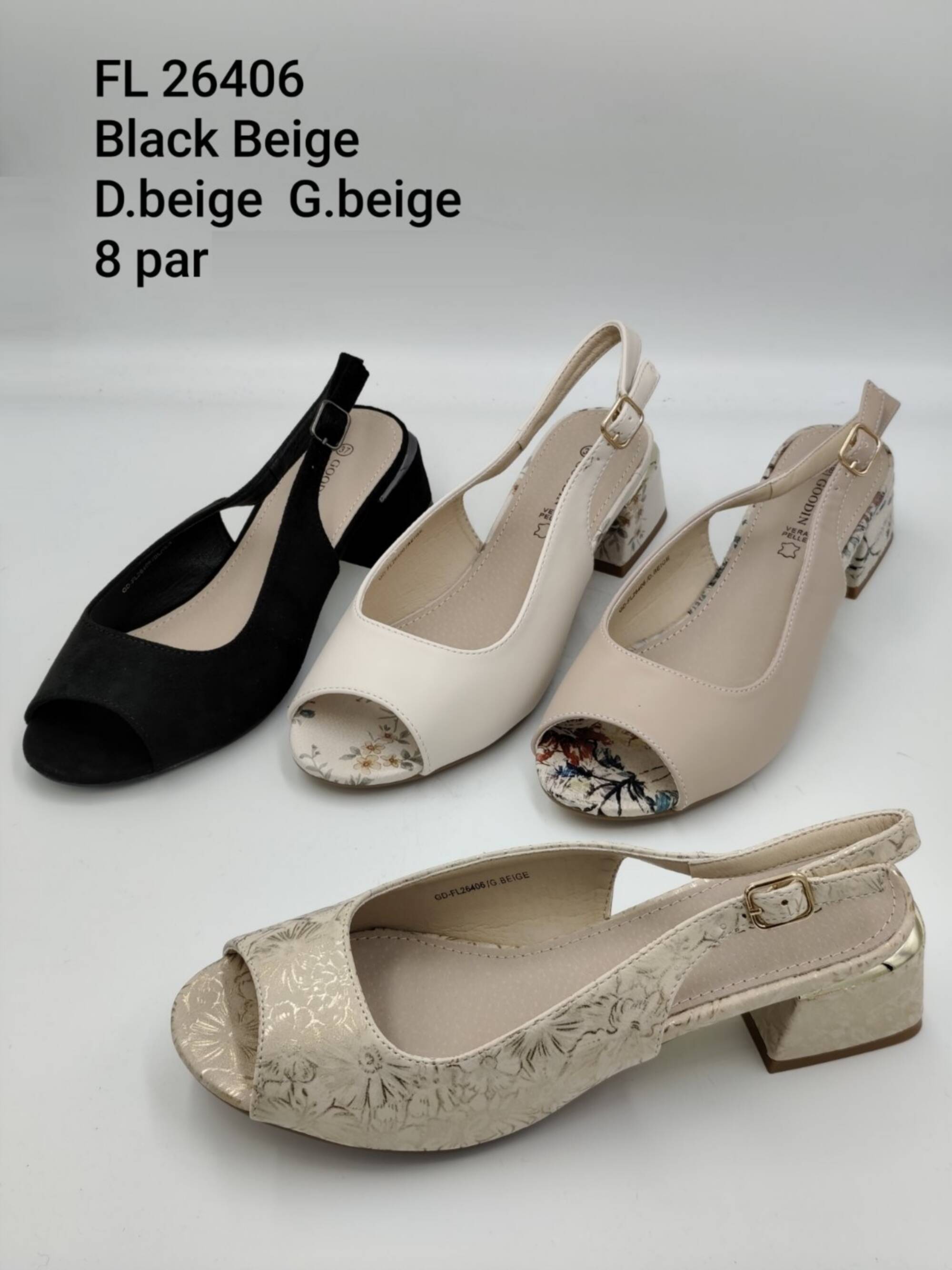 Sandały na obcasie damskie Roz 36-41/ 8 par