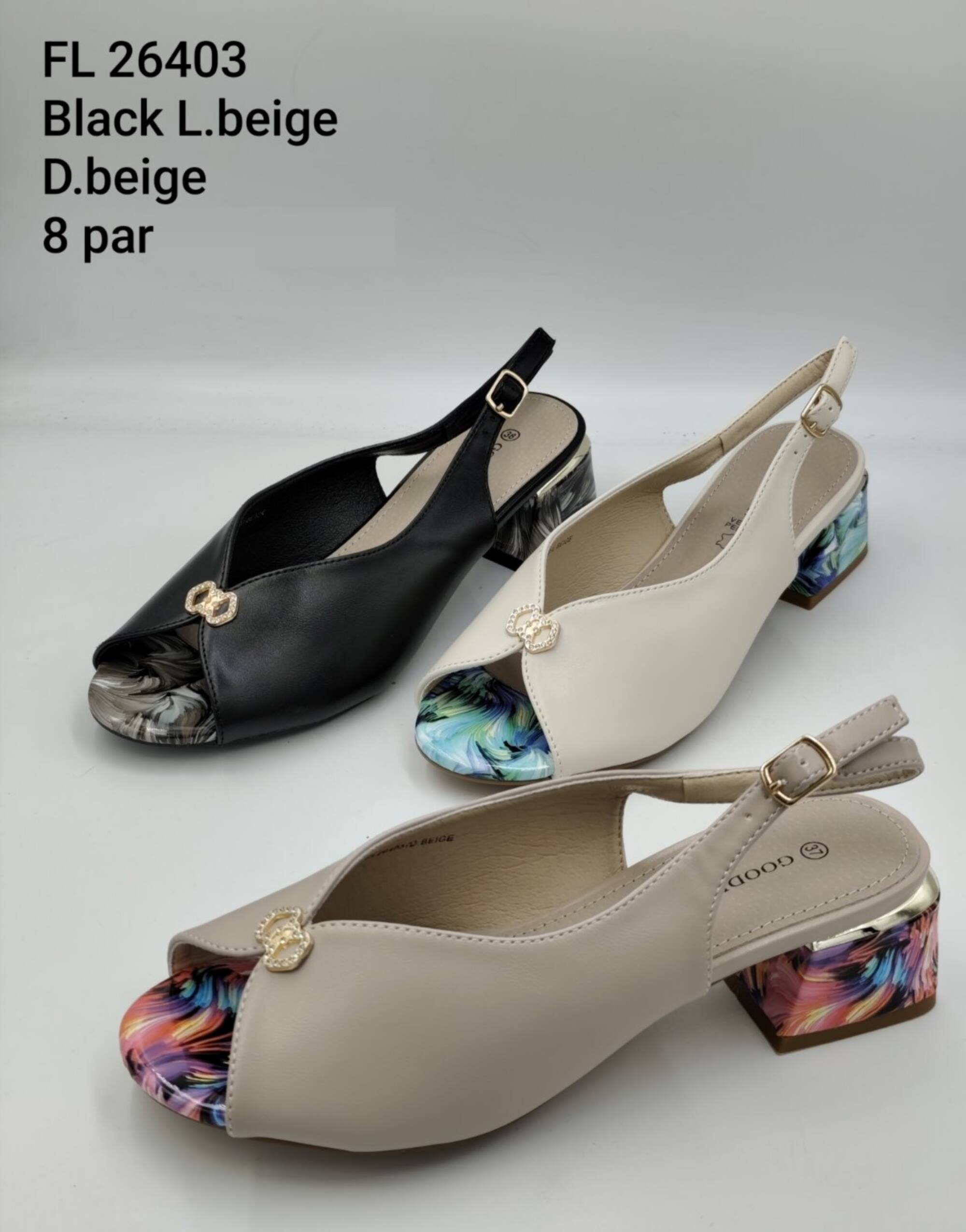 Sandały na obcasie damskie Roz 36-41/ 8 par 1