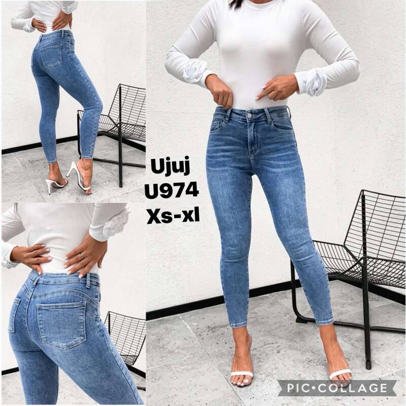 Spodnie damskie jeansy Roz XS-XL, 1 Kolor Paczka 10 szt