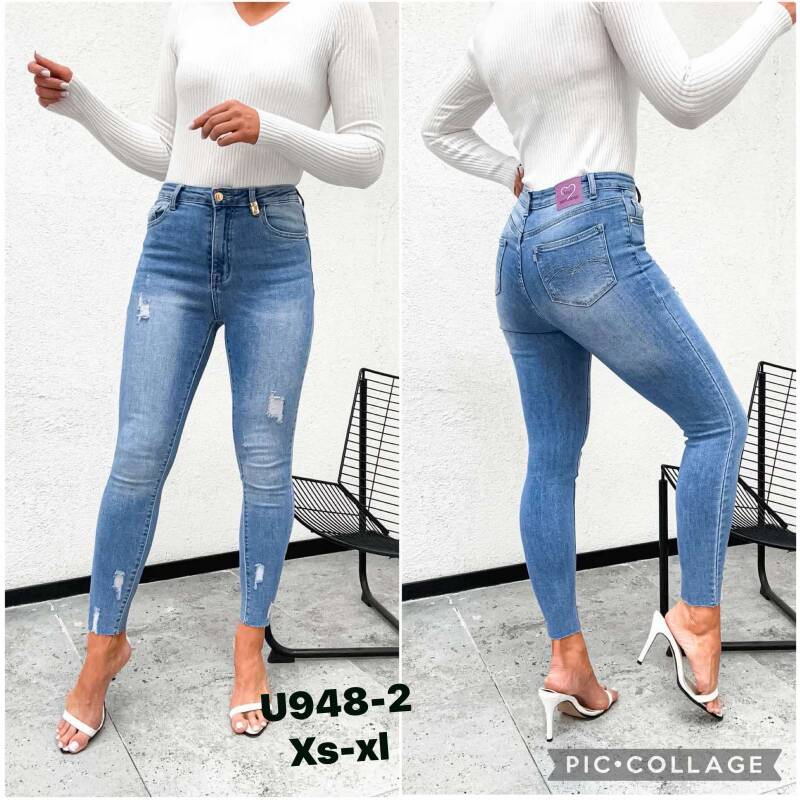 Spodnie damskie jeansy Roz XS-XL, 1 Kolor Paczka 10 szt