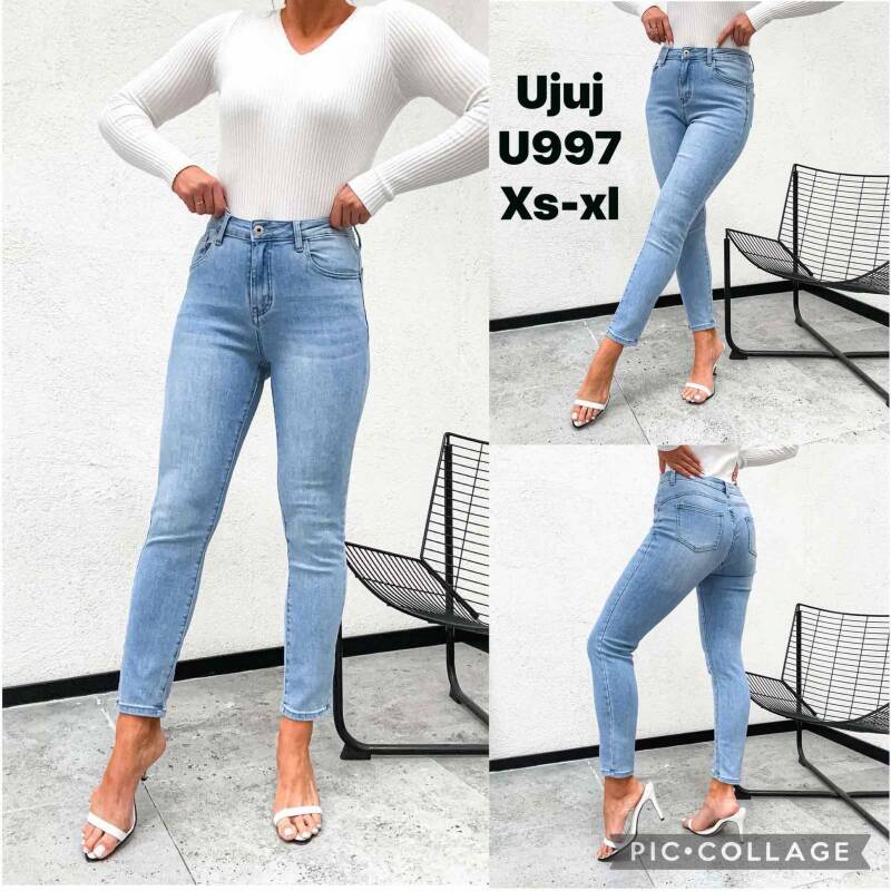 Spodnie damskie jeansy Roz XS-XL, 1 Kolor Paczka 10 szt