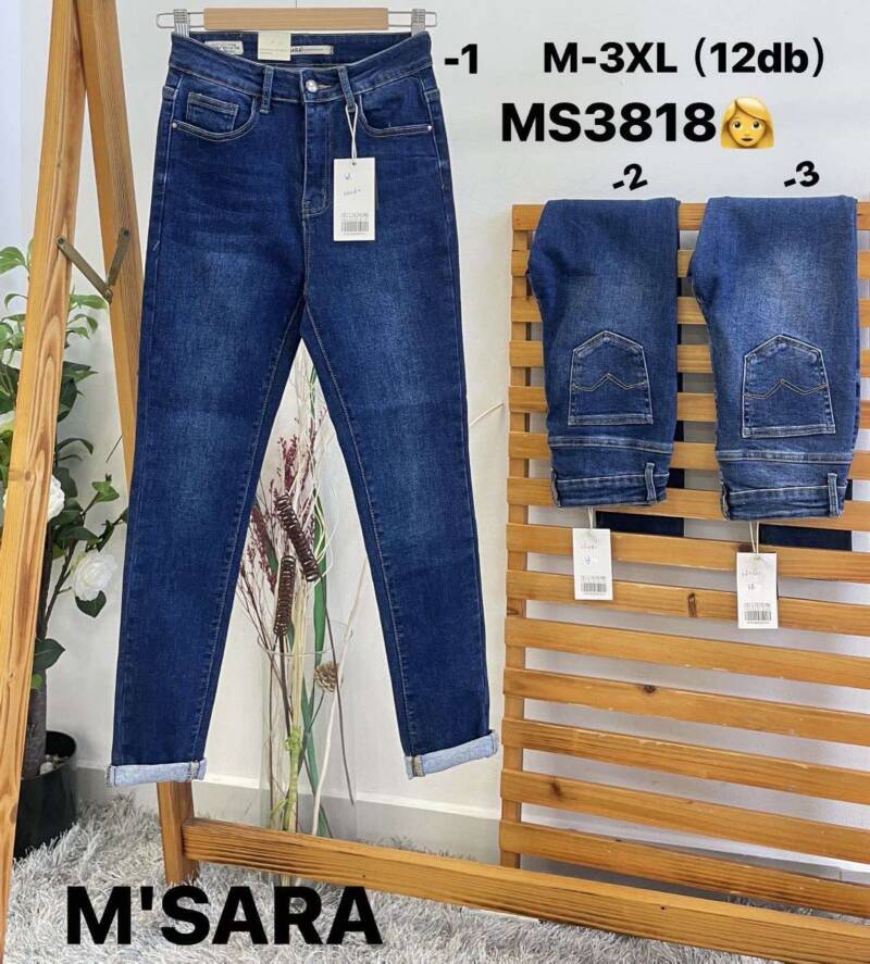 Spodnie damskie jeansy Roz M-3XL, 1 Kolor Paczka 12 szt