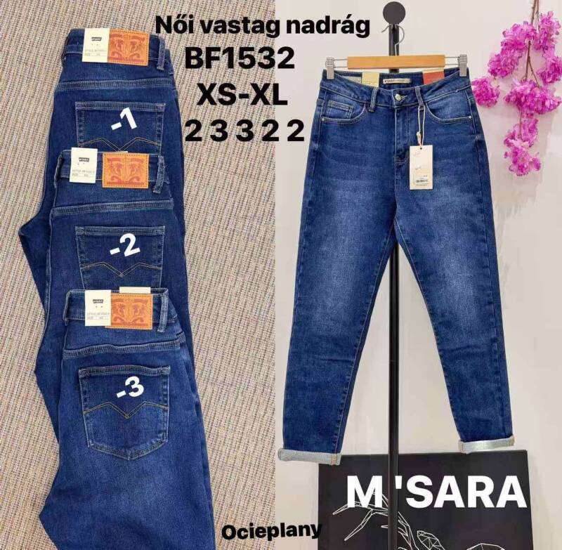 Spodnie damskie jeansy Roz XS-XL, 1 Kolor Paczka 12 szt