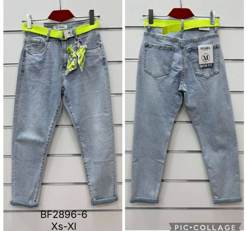 Spodnie damskie jeansy Roz XS-XL, 1 Kolor Paczka 12 szt