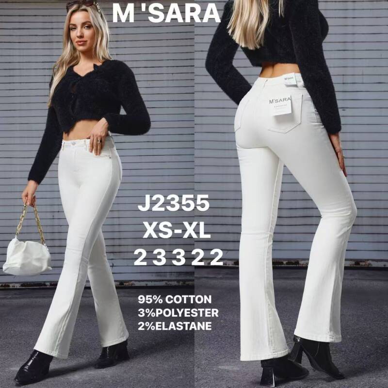 Spodnie damskie jeansy Roz XS-XL, 1 Kolor Paczka 12 szt