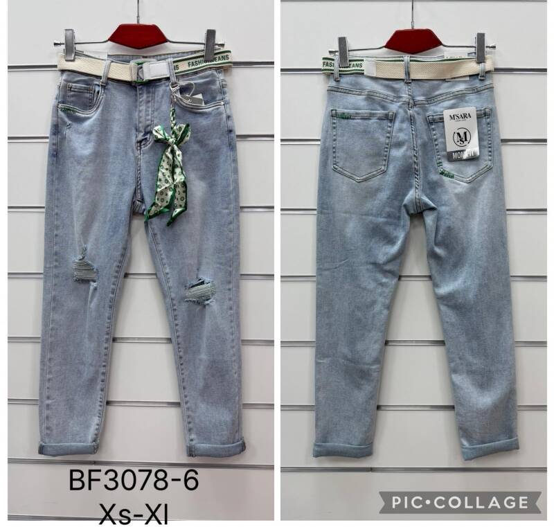 Spodnie damskie jeansy Roz XS-XL, 1 Kolor Paczka 12 szt