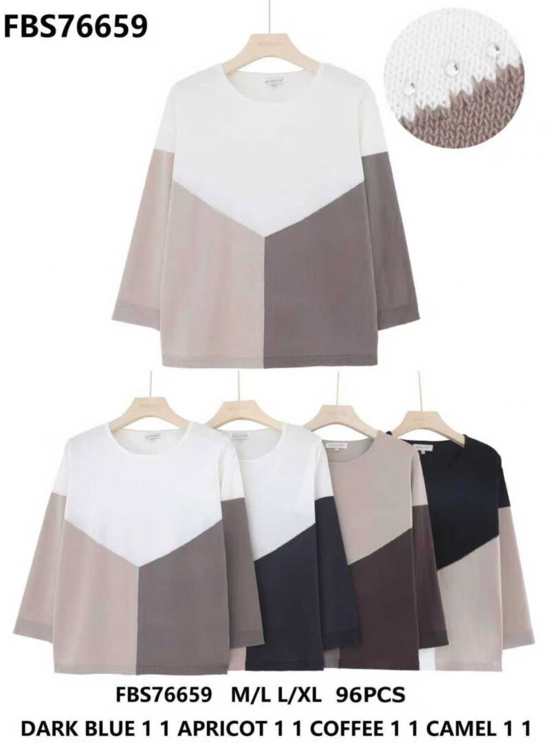 Bluzka damskie (Francja produkt) Roz S/M-L/XL , Mix Kolor .Paczka 8 szt 1