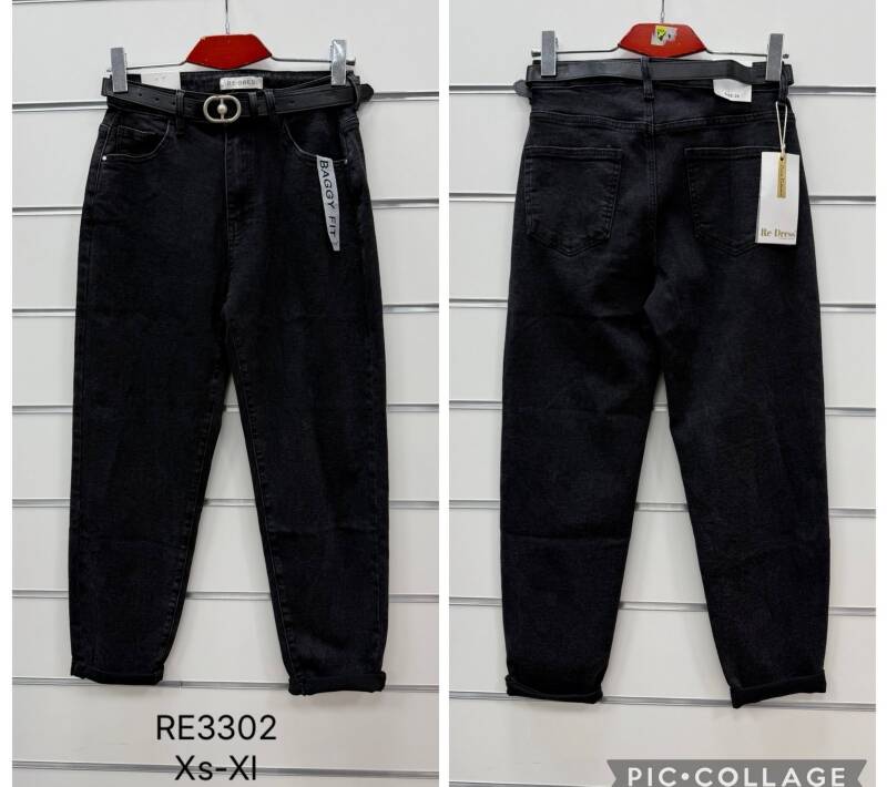 Spodnie damskie jeansy Roz XS-XL, 1 Kolor Paczka 12 szt