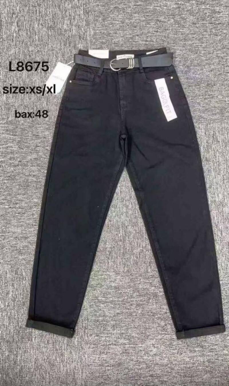 Spodnie damskie jeansy Roz XS-XL, 1 Kolor Paczka 12 szt