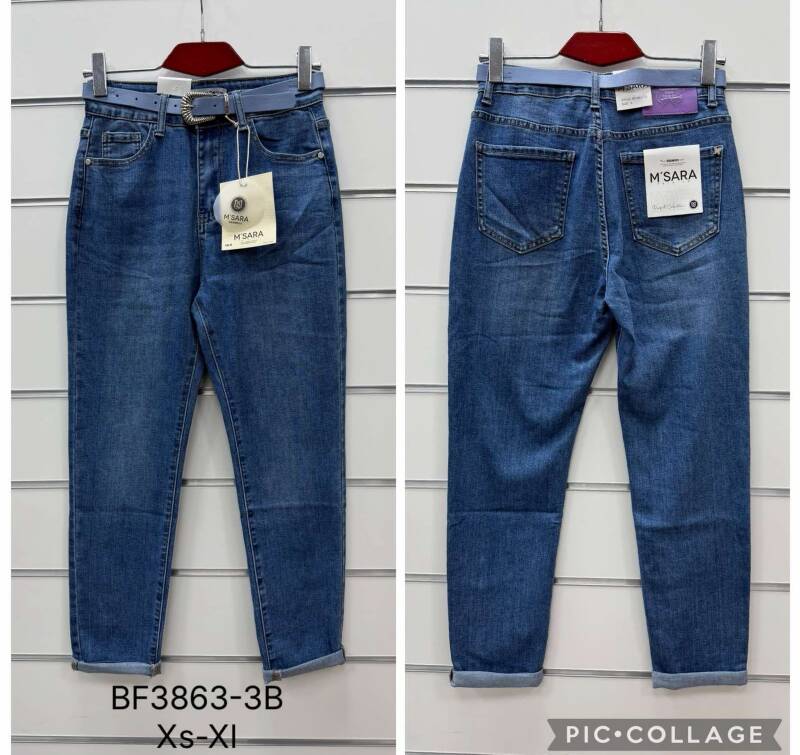 Spodnie damskie jeansy Roz XS-XL, 1 Kolor Paczka 10 szt