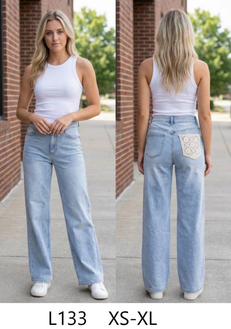 Spodnie damskie jeansy Roz XS-XL, 1 Kolor Paczka 10 szt