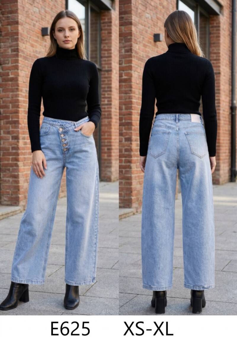 Spodnie damskie jeansy Roz XS-XL, 1 Kolor Paczka 10 szt