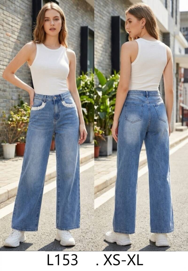 Spodnie damskie jeansy Roz XS-XL, 1 Kolor Paczka 12 szt