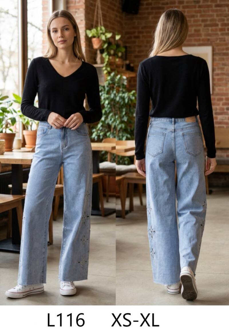 Spodnie damskie jeansy Roz XS-XL, 1 Kolor Paczka 10 szt