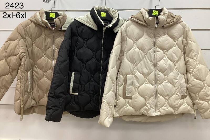 Kurtki damskie zimowe  Roz 2XL-6XL, Mix Kolor .Paczka 5 szt 1