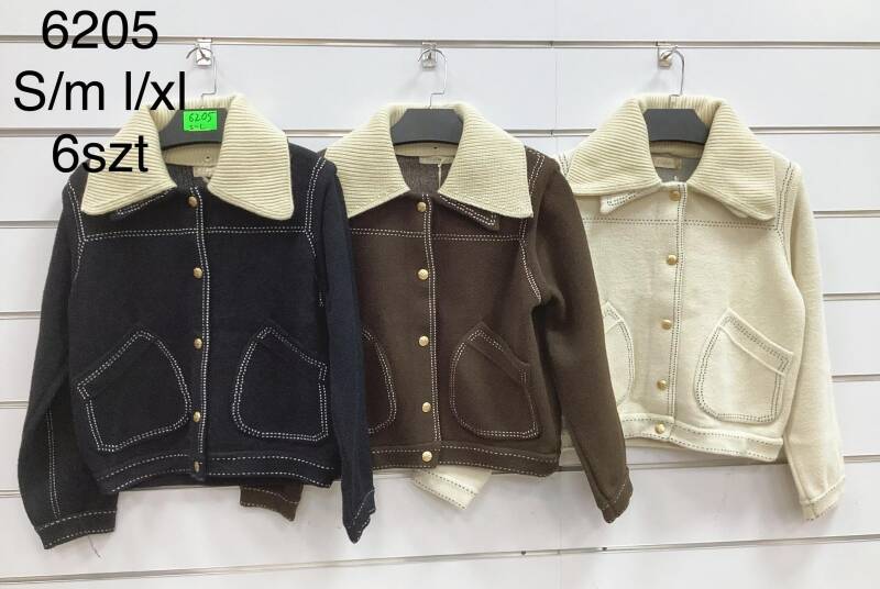 Kurtki damskie cienki  Roz S/M-L/XL , Mix Kolor .Paczka 6 szt