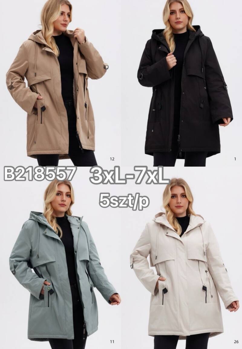 Kurtki damskie cienki Roz 3XL-7XL, Mix Kolor .Paczka 5 szt