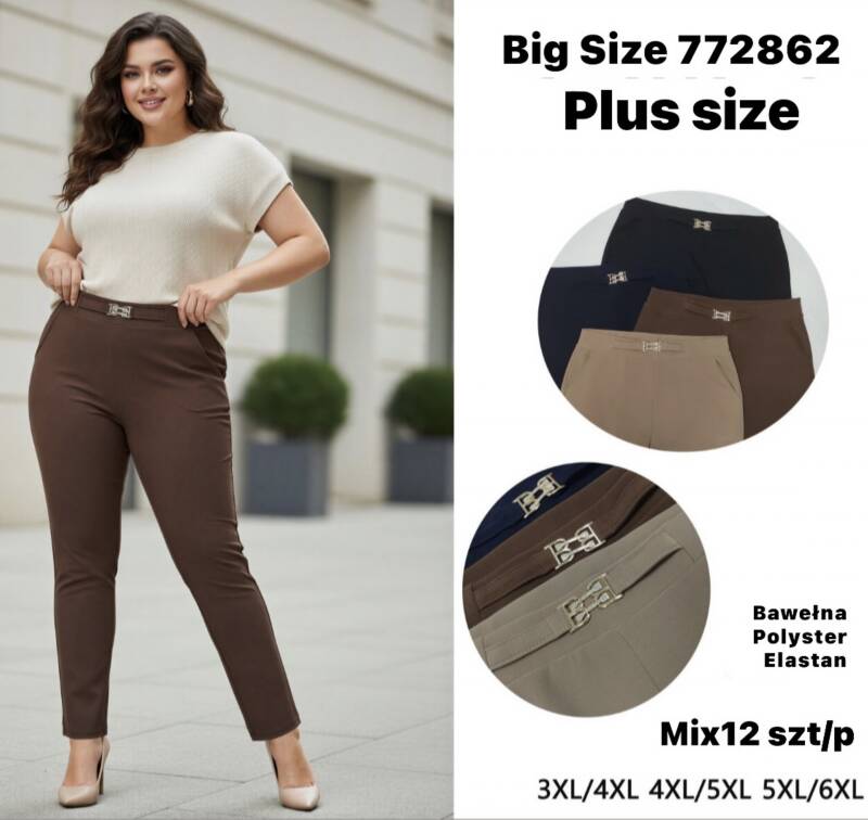Spodnie duże rozmiary damskie Roz 3XL-6XL, Mix Kolor Paczka 12 szt