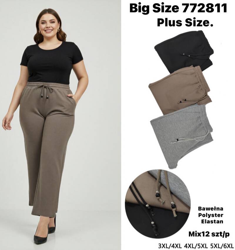 Spodnie duże rozmiary damskie Roz 3XL-6XL, Mix Kolor Paczka 12 szt