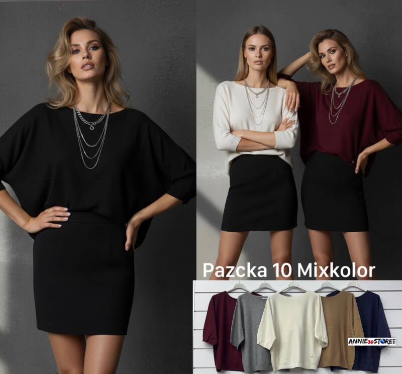 Bluzki damskie (Włoskie produkt) Roz Standard, Mix Kolor Paczka 10 szt