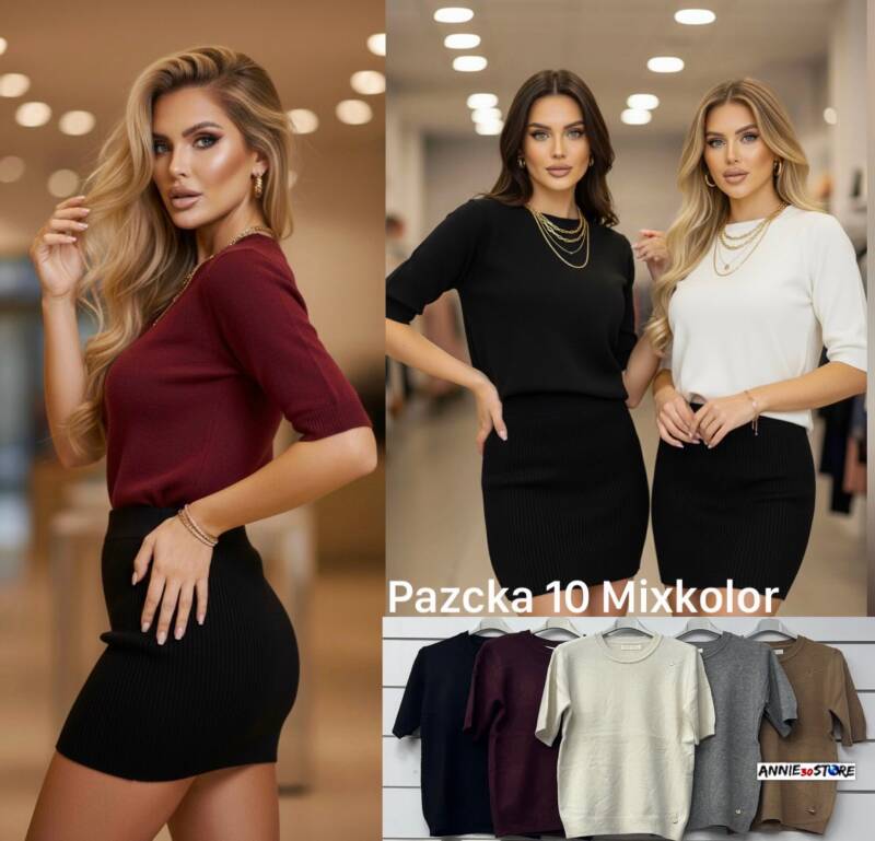 Bluzki damskie (Włoskie produkt) Roz Standard, Mix Kolor Paczka 10 szt