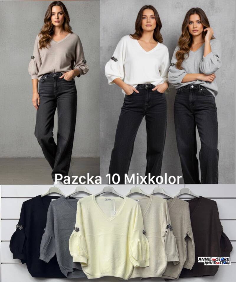 Bluzki damskie (Włoskie produkt) Roz Standard, Mix Kolor Paczka 10 szt