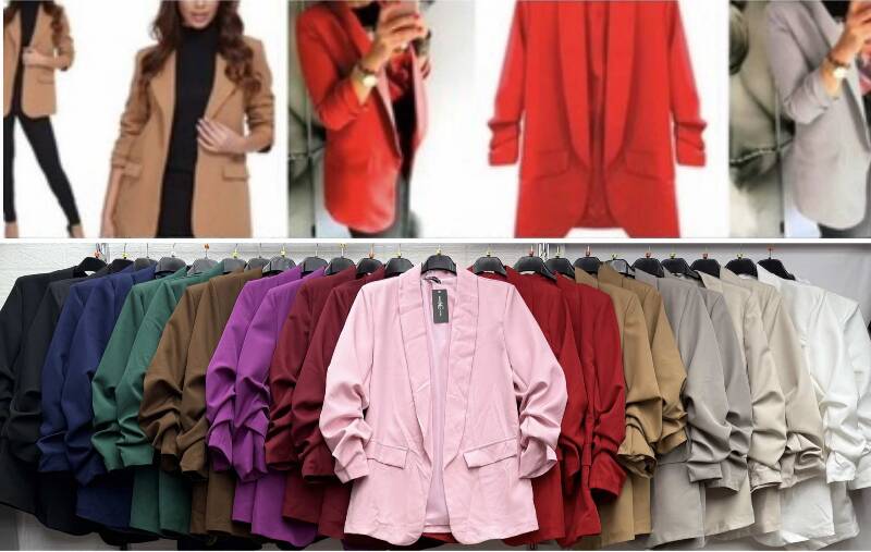 Płaszcze Damskie (Włoskie produkt) Roz S-2XL, Mix Kolor Paczka 5 szt