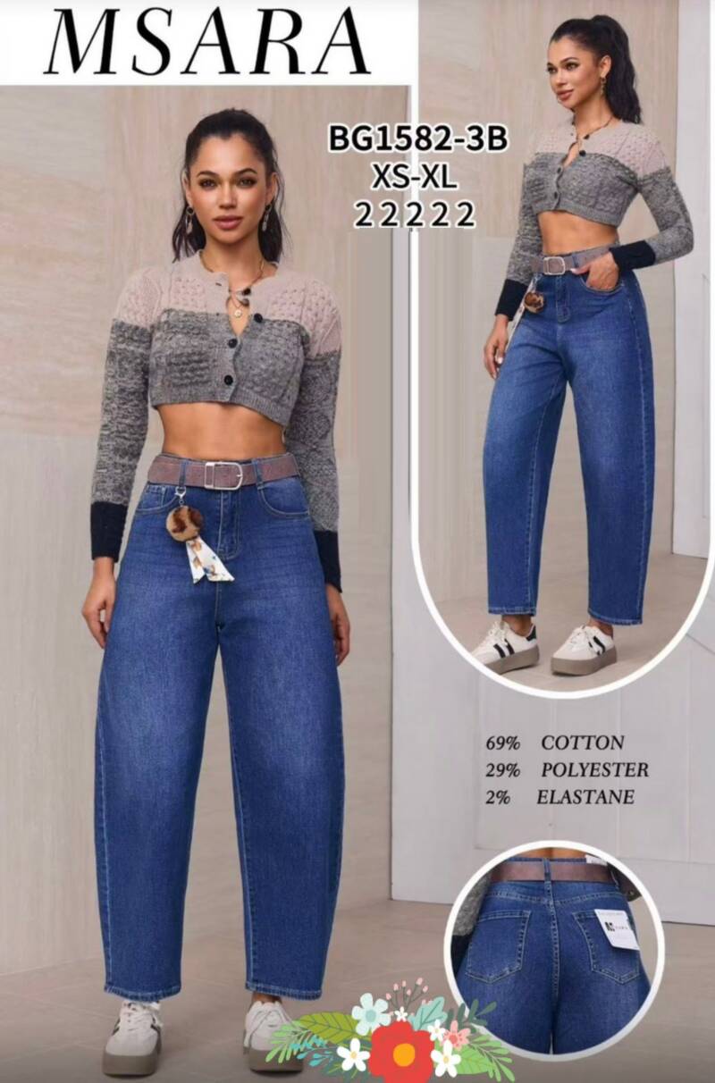 Spodnie damskie jeansy Roz XS-XL, 1 Kolor Paczka 10 szt