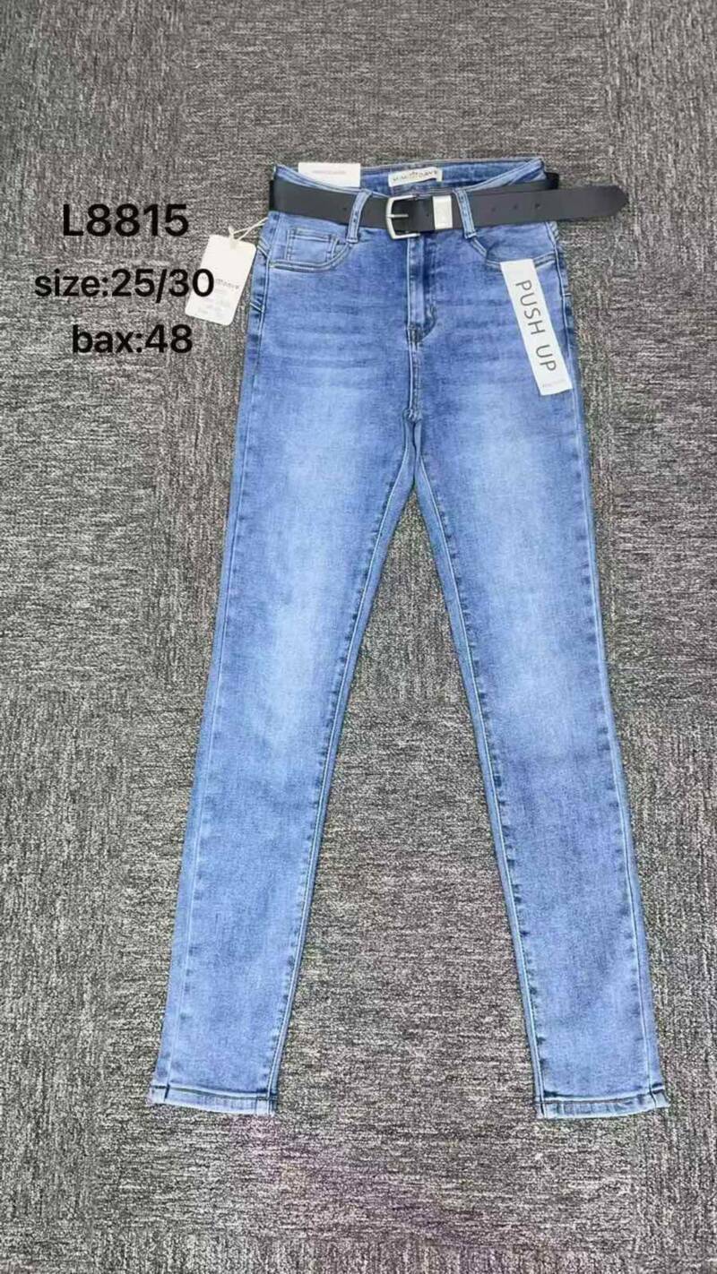 Spodnie damskie jeansy Roz 25-30, 1 Kolor Paczka 12 szt