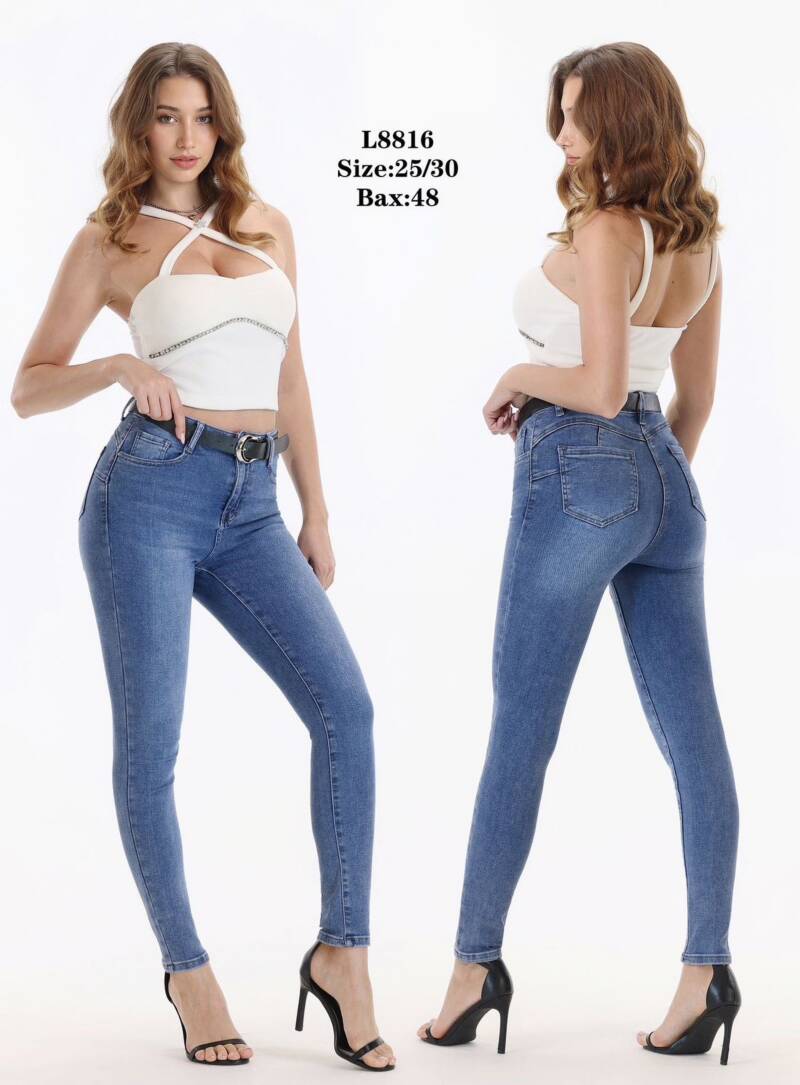 Spodnie damskie jeansy Roz 25-30, 1 Kolor Paczka 12 szt