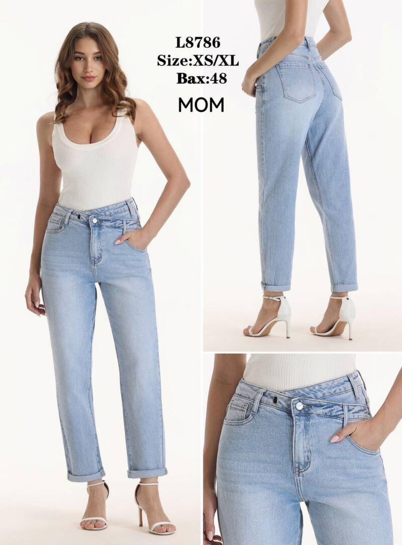 Spodnie damskie jeansy Roz XS-XL, 1 Kolor Paczka 12 szt 1