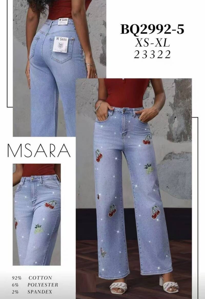 Spodnie damskie jeansy Roz XS-XL, 1 Kolor Paczka 12 szt