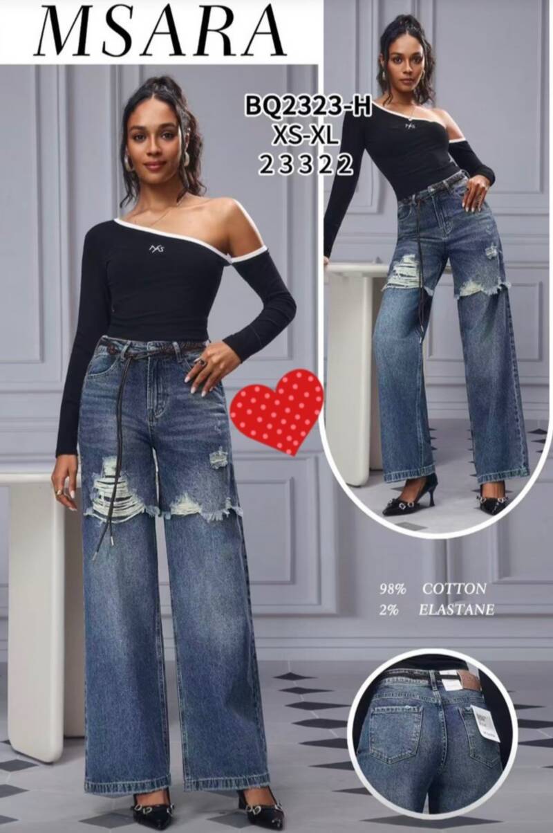 Spodnie damskie jeansy Roz XS-XL, 1 Kolor Paczka 12 szt