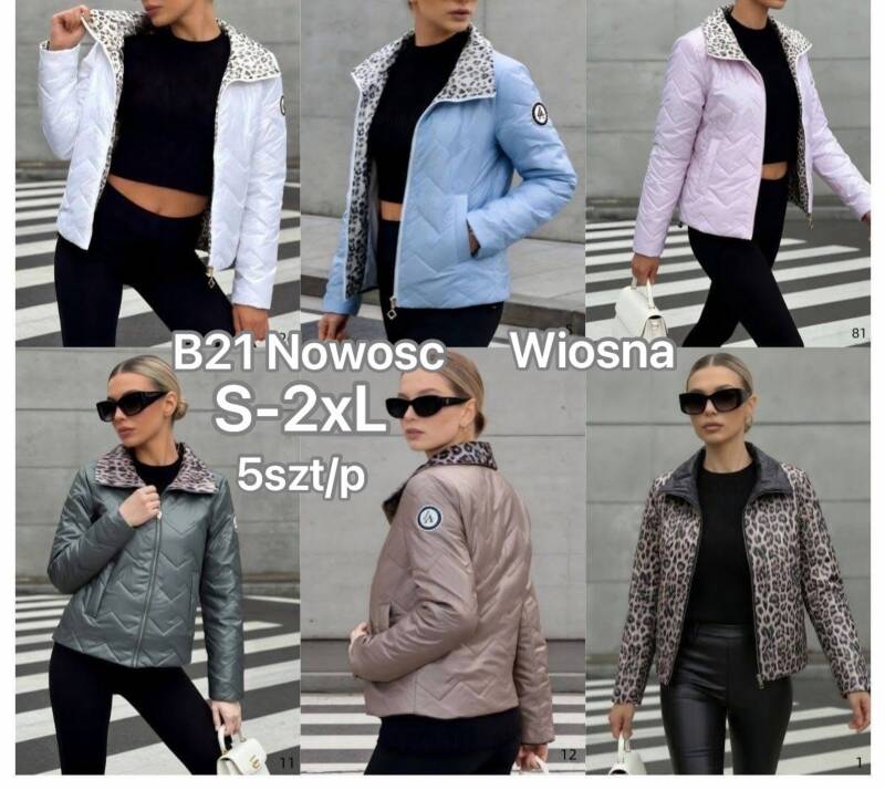 Kurtki damskie zimowe Roz S-2XL, Mix Kolor .Paczka 5 szt