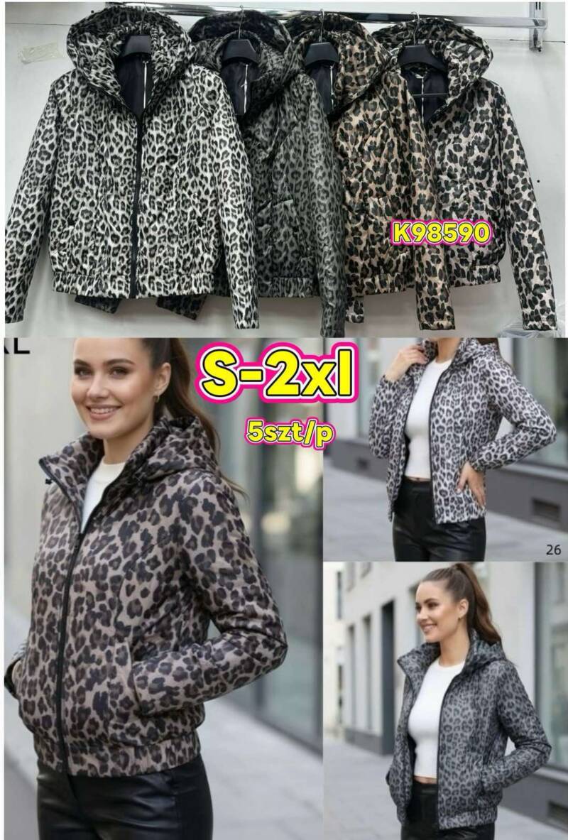 Kurtki damskie zimowe Roz S-2XL, Mix Kolor .Paczka 5 szt 1