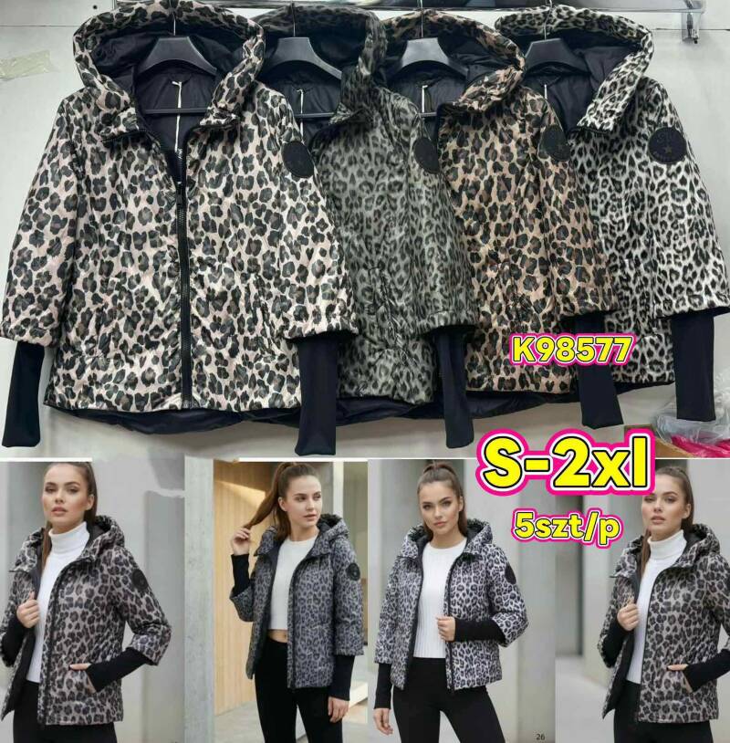 Kurtki damskie zimowe Roz S-2XL, Mix Kolor .Paczka 5 szt