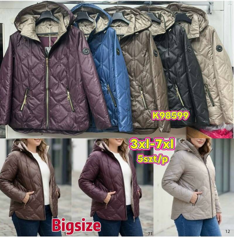 Kurtki damskie zimowe Roz 3XL-7XL, Mix Kolor .Paczka 5 szt 1