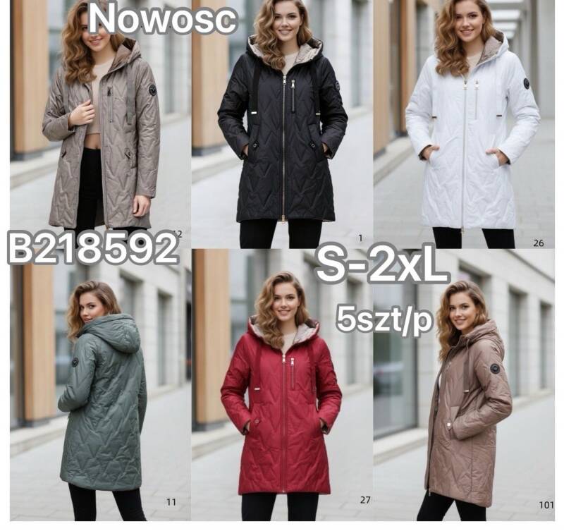 Kurtki damskie zimowe Roz S-2XL, Mix Kolor .Paczka 5 szt 1