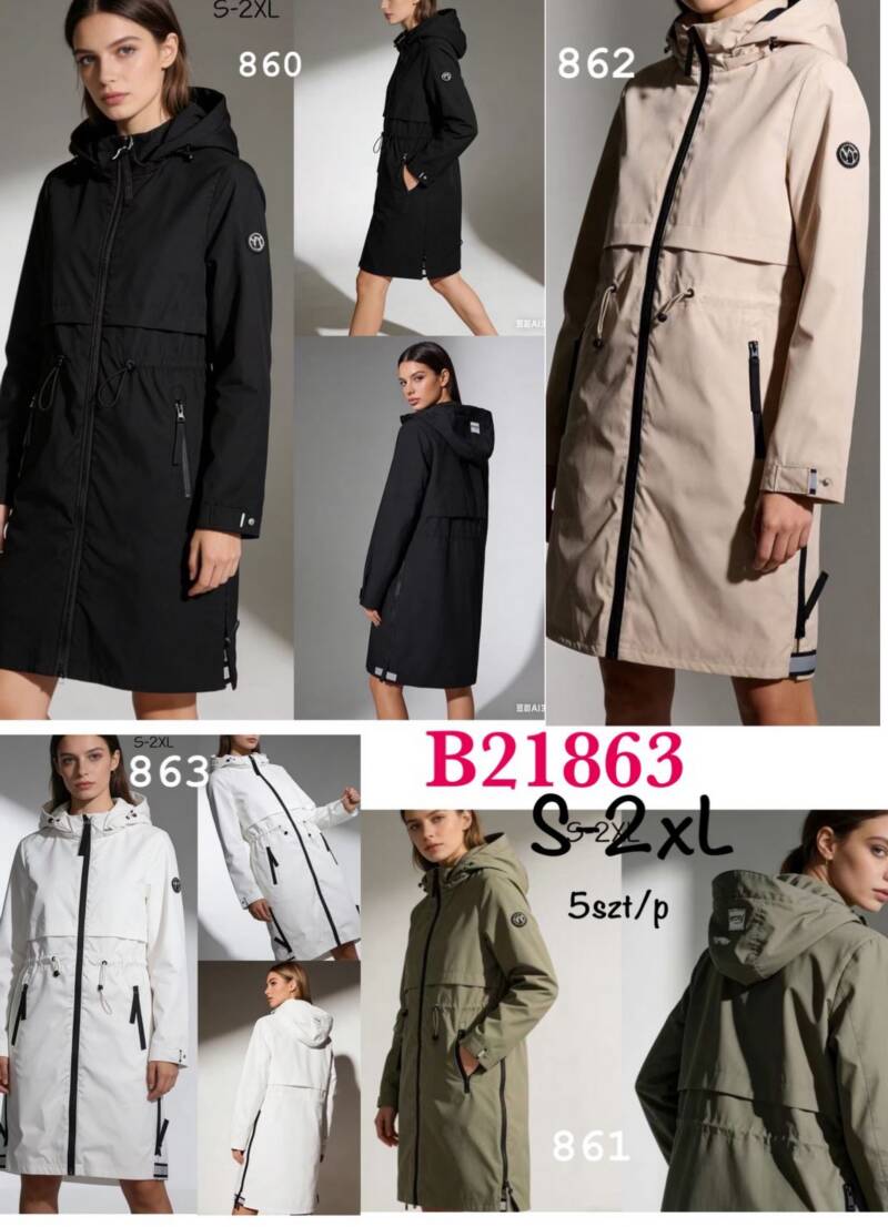 Kurtki damskie cienki Roz S-2XL, Mix Kolor .Paczka 5 szt