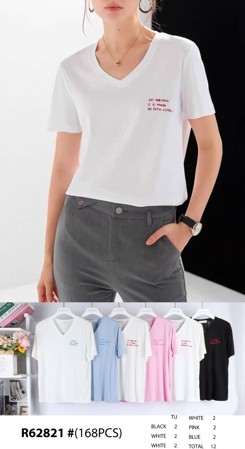 Bluzka damskie (Francja produkt) Roz Standard, Mix Kolor .Paczka 12 szt