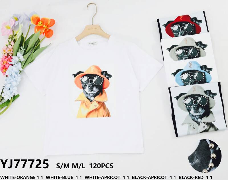 Bluzki damskie (Francja produkt) Roz S/M-M/L, Mix Kolor .Paczka 10 szt