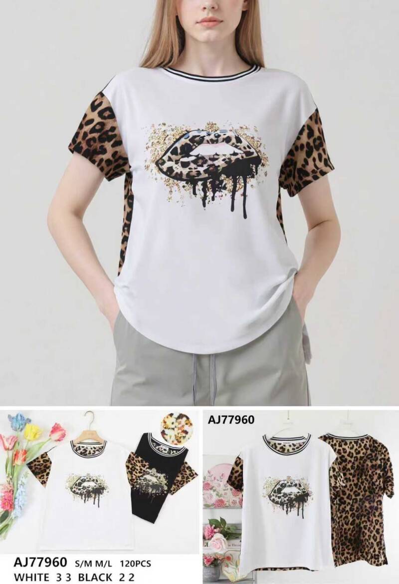 Bluzki damskie (Francja produkt) Roz S/M-M/L, Mix Kolor .Paczka 10 szt