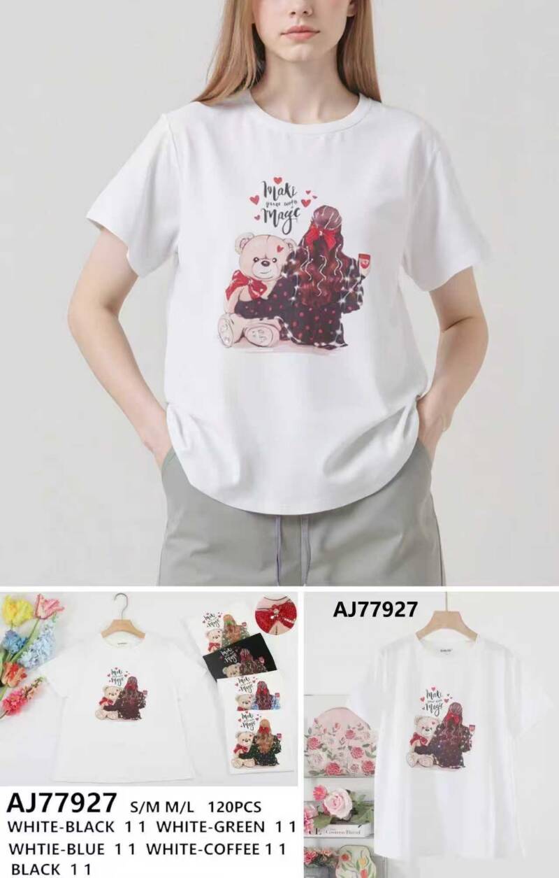 Bluzki damskie (Francja produkt) Roz S/M-M/L, Mix Kolor .Paczka 10 szt