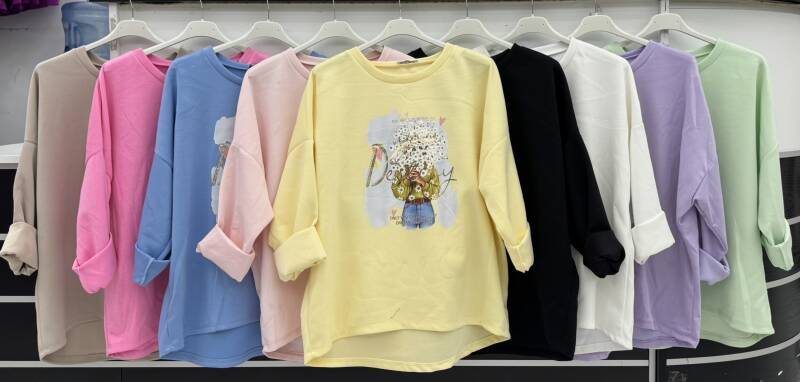 Bluzki damskie (Włoskie produkt) Roz Standard, Mix Kolor Paczka 5 szt