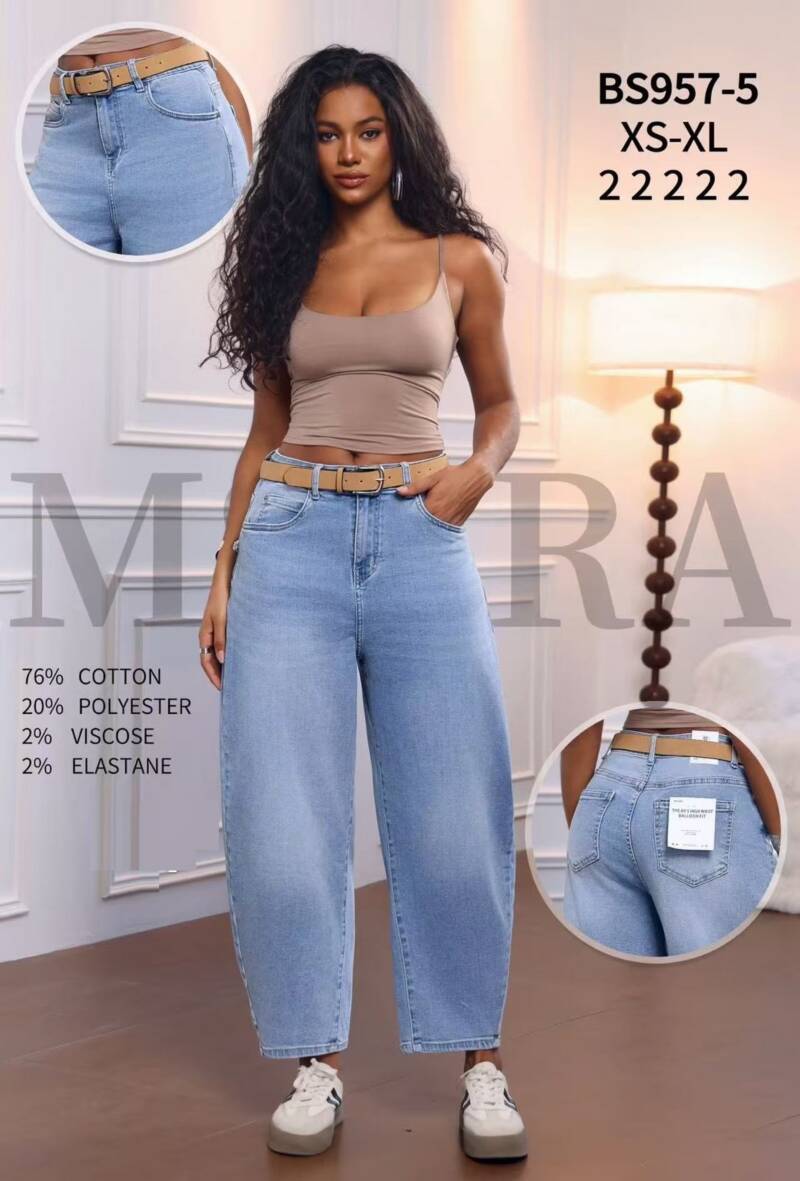 Spodnie damskie jeansy Roz XS-XL, 1 Kolor Paczka 10 szt